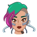 🥰 cyberpunk, girl, futuristic, hair, style, character, portrait telegram sticker