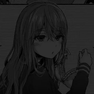 🖤 anime, girl, sad, manga, bra, lingerie telegram sticker