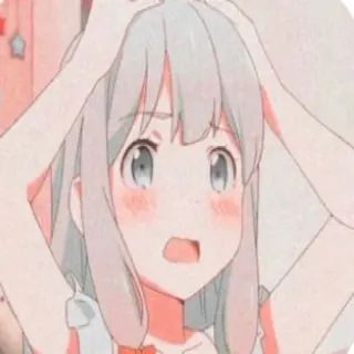 🥢 аниме, девушка, в шоке, милая, мультфильм telegram sticker