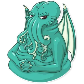 ⌛️ Cthulhu 크툴루, 괴물, 엘드리치, 문어, 러브크래프트, 공포, 신화 telegram sticker