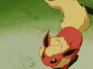🌟 Flareon Pokemon pokemon, flareon, type feu, animal, dessin animé, jeu vidéo, anime, créature whatsapp sticker