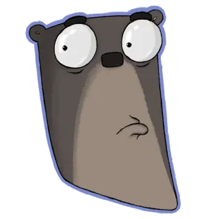 😟 cartoon, animal, otter, illustration, funny, cute telegram sticker