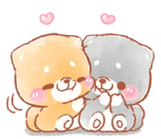 ❤️ bears, love, kawaii, cute, animals, cartoon whatsapp sticker