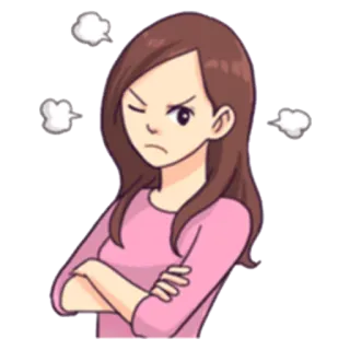 😠 arrabbiato, cartone animato, donna, contrariata, frustrata telegram sticker