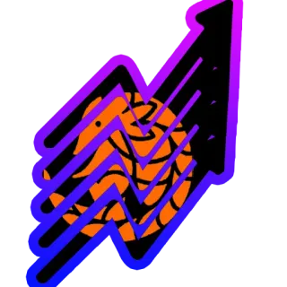 😜 箭头, 蛇, 抽象, 几何, 渐变 telegram sticker