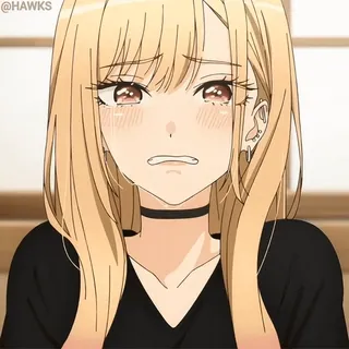 😭 Marin Kitagawa My Dress-Up Darling Anime, Traurig, Weinend, Blond, Marin Kitagawa telegram sticker