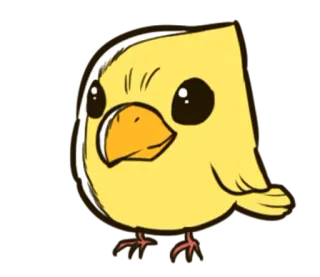 🐤 oiseau, jaune, mignon, canari, animal, kawaii, dessin animé whatsapp sticker