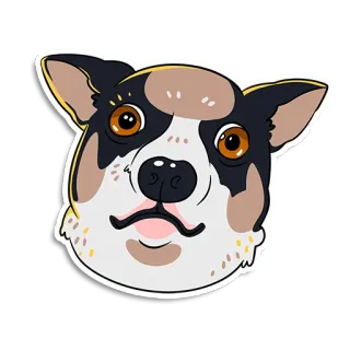😕 dog, animal, sticker, cartoon, cute, pet whatsapp sticker