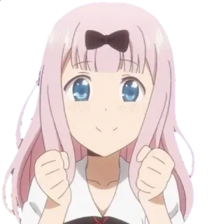 🤩 Chika Fujiwara Kaguya-sama: Love Is War 动漫, Q版, 卡通, 可爱, 卡哇伊, 微笑, Chika Fujiwara telegram sticker