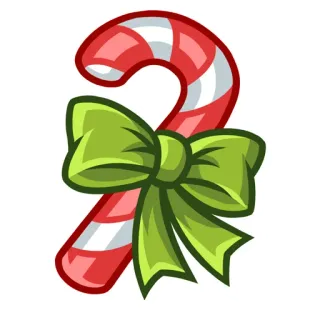 🍬 Zuckerstange, Weihnachten, Feiertag, Süßigkeit, Dessert, Schleife telegram sticker