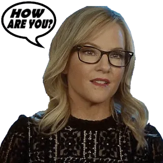 🤧 HOW ARE YOU? Frau, Brille, Frage, Gruß, Wie geht's? telegram sticker