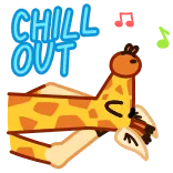 💆‍♂️ CHILL OUT tranquillo, giraffa, relax, animale, cartone animato telegram sticker