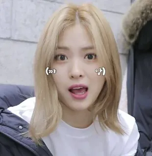 ❄️ 꺅 앙 kpop, женщина, портрет, женщина, блондинка, азиатка, лицо whatsapp sticker
