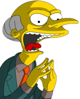 😈 Mr. Burns The Simpsons cartoon, animation, Mr. Burns, The Simpsons, villain, plotting telegram sticker