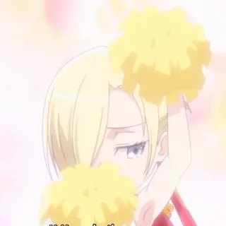 🦢 Anime, Líder de Torcida, Pompons, Cabelo Loiro, Bonita, Mulher telegram sticker
