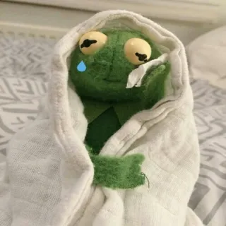 😢 Kermit kermit, triste, muppet, mème, marionnette, pleurs, émotionnel telegram sticker