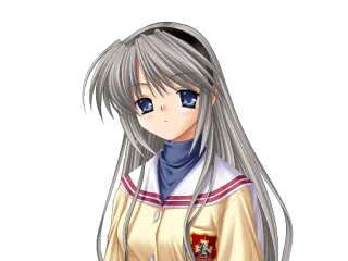 🤓 dziewczyna anime, mundurek szkolny, długie włosy, słodka, manga telegram sticker