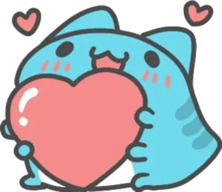 ❤️ 猫, ハート, 可愛い, 愛, 動物, 漫画 telegram sticker