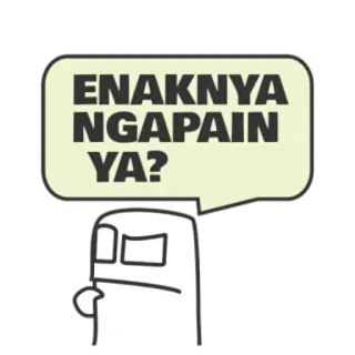 🤔 ENAKNYA NGAPAIN YA? 질문, 생각, 인도네시아어, 만화, 말풍선 telegram sticker