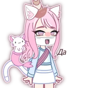 🐈 Да anime, sticker, cat, unicorn telegram sticker