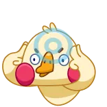 🧠 pato, pensar, olhos, desenho animado telegram sticker