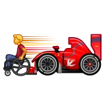 🩼 kursi roda, balap, olahraga, transportasi, kendaraan, mobil whatsapp sticker