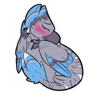 😊 pássaro, gaio-azul, fofo, animal, aviário, chibi telegram sticker