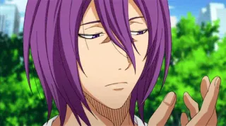 😒 Atsushi Murasakibara Kuroko's Basketball Anime, capelli viola, serio, Manga, Pallacanestro, Kuroko telegram sticker