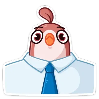 ☺️ bird, business, cartoon, office, formal wear, tie telegram sticker