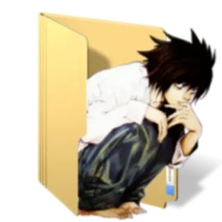 ✨ L Death Note L, Death Note, Anime, Detektiv, Ordner Symbol, Symbol telegram sticker