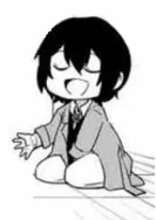 🍃 Dazai Osamu Bungo Stray Dogs anime, manga, chibi, Dazai Osamu, Bungo Stray Dogs telegram sticker