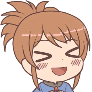 😁 动漫, Q版, 可爱, 开心, 女孩, 卡通 whatsapp sticker