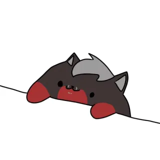 🥁 кот, милый, мультфильм, каваи, наклейка telegram sticker