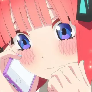 🍷 Nino Nakano The Quintessential Quintuplets Anime, Garota, Desenho animado, Personagem, Telefone, Fofo, Nino, Nakano whatsapp sticker