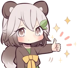 👍 anime, cute, kawaii, thumbs up, chibi, character telegram sticker