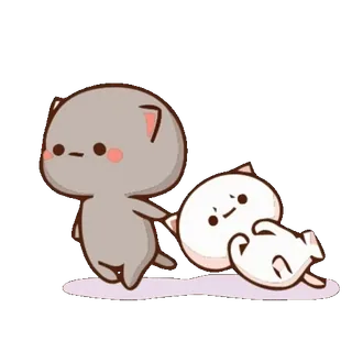 😠 gatto, carino, cartone animato, animale, giocoso, kawaii telegram sticker