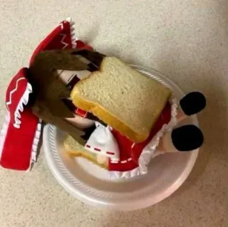 🍔 еда, сэндвич, плюш, кукла, хлеб, игрушка, тарелка telegram sticker