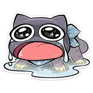 🥺 ร้องไห้, สัตว์, เศร้า, การ์ตูน, น่ารัก, น่ารัก telegram sticker