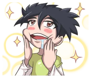 🤤 Anime, Manga, Autocollant, Drôle, Dessin animé, Expression telegram sticker
