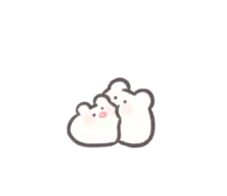 ☁️ imut, kawaii, beruang, binatang, kartun, stiker, putih telegram sticker