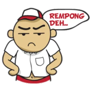 😔 REMPONG DEH.. cartoon, annoyed, frustrated, expression, rempong, indonesian telegram sticker