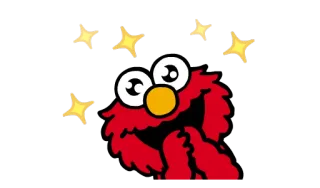 😝 Elmo Sesame Street เอลโม, เซซามีสตรีท, การ์ตูน, ดาว, น่ารัก, สีแดง telegram sticker