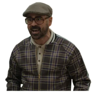 🤣 Colin Farrell man, actor, portrait, plaid, hat whatsapp sticker