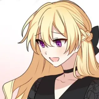 🥡 Anime, Loira, Feminino, Menina, Retrato, Mulher, Desenho animado telegram sticker