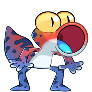 😮 Frosch, Cartoon, Tier, Farbenfroh, Lustig, Ausdruck, Geschockt, Überrascht telegram sticker