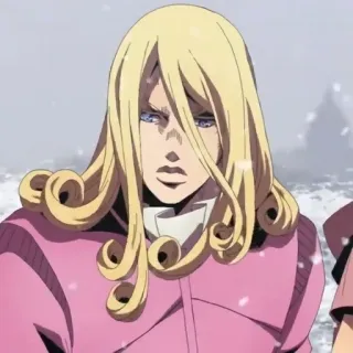 🌟 Funny Valentine JoJo's Bizarre Adventure: Steel Ball Run Anime, cheveux blonds, président, Jojo, Steel Ball Run telegram sticker