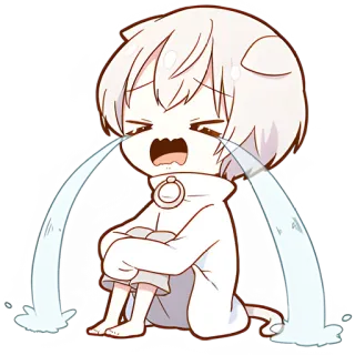 😭 weinen, traurig, Anime, Cartoon, Tränen, Emotion, Not whatsapp sticker