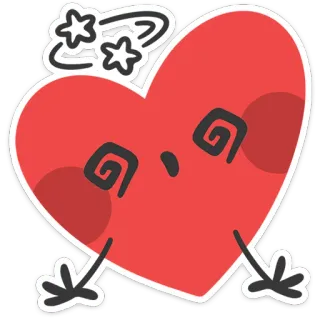 ❤️ cuore, confuso, stelle, cartone animato, carino, amore whatsapp sticker