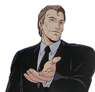 😤 homem, terno, empresário, desenho animado, anime telegram sticker