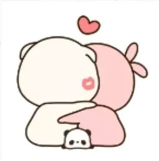 ❤ cartoon, bear, hug, love, cute, couple, heart, panda telegram sticker